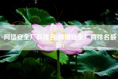 网络安全厂商排名(网络安全厂商排名最新)