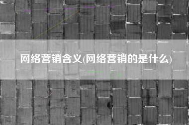 网络营销含义(网络营销的是什么)