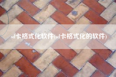 sd卡格式化软件(sd卡格式化的软件)