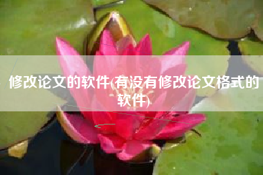修改论文的软件(有没有修改论文格式的软件)