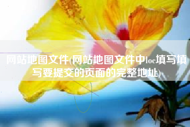 网站地图文件(网站地图文件中loc填写填写要提交的页面的完整地址)