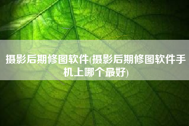摄影后期修图软件(摄影后期修图软件手机上哪个最好)