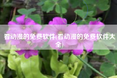 看动漫的免费软件(看动漫的免费软件大全)