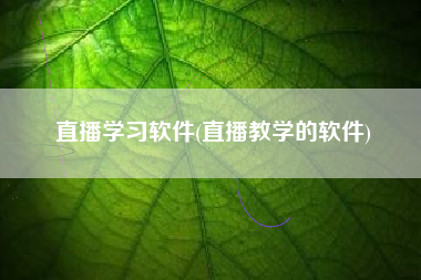 直播学习软件(直播教学的软件)