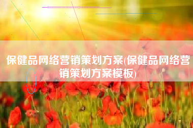 保健品网络营销策划方案(保健品网络营销策划方案模板)