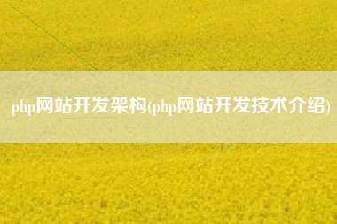 php网站开发架构(php网站开发技术介绍)