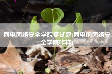 西电网络安全学院复试题(西电的网络安全学院咋样)