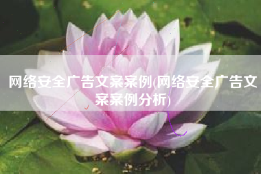 网络安全广告文案案例(网络安全广告文案案例分析)