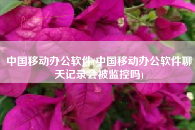 中国移动办公软件(中国移动办公软件聊天记录会被监控吗)