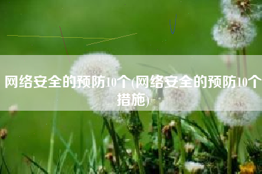 网络安全的预防10个(网络安全的预防10个措施)