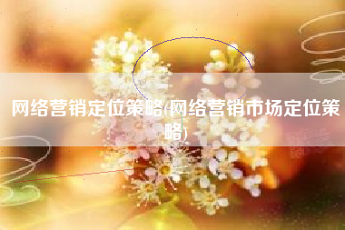 网络营销定位策略(网络营销市场定位策略)