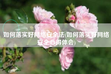如何落实好网络安全法(如何落实好网络安全心得体会)