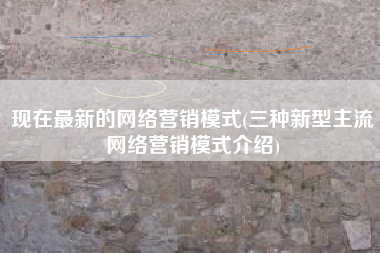 现在最新的网络营销模式(三种新型主流网络营销模式介绍)