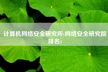 计算机网络安全研究所(网络安全研究院排名)