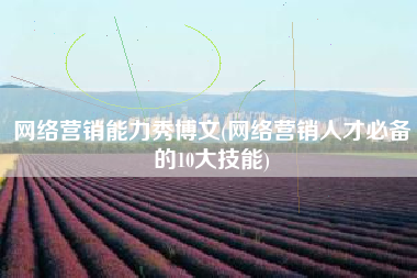 网络营销能力秀博文(网络营销人才必备的10大技能)