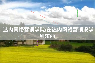 达内网络营销学院(在达内网络营销没学到东西)