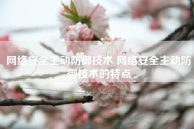 网络安全主动防御技术 网络安全主动防御技术的特点