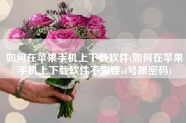 如何在苹果手机上下载软件(如何在苹果手机上下载软件不需要id号跟密码)
