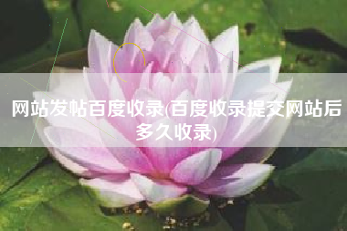 网站发帖百度收录(百度收录提交网站后多久收录)
