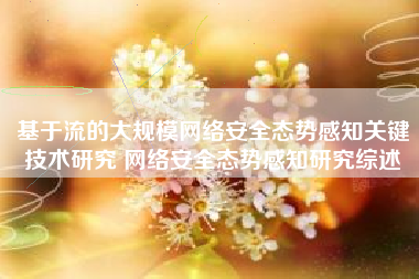 基于流的大规模网络安全态势感知关键技术研究 网络安全态势感知研究综述