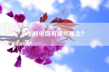 生鲜电商有哪些理念？