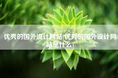 优秀的国外设计网站(优秀的国外设计网站是什么)