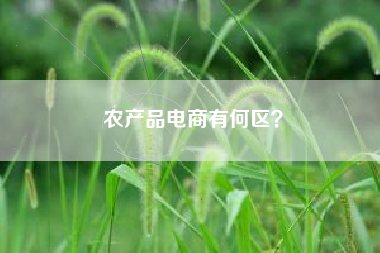 农产品电商有何区？