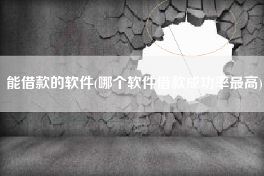 能借款的软件(哪个软件借款成功率最高)