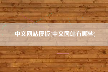 中文网站模板(中文网站有哪些)