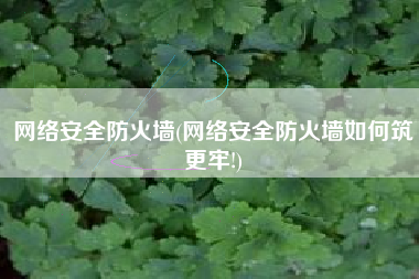 网络安全防火墙(网络安全防火墙如何筑更牢!)