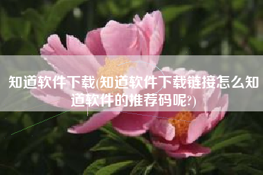 知道软件下载(知道软件下载链接怎么知道软件的推荐码呢?)