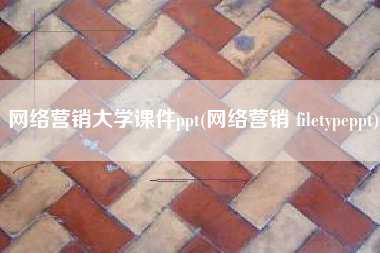 网络营销大学课件ppt(网络营销 filetypeppt)