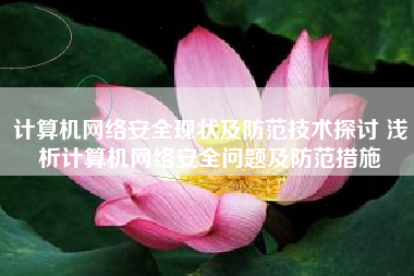 计算机网络安全现状及防范技术探讨 浅析计算机网络安全问题及防范措施