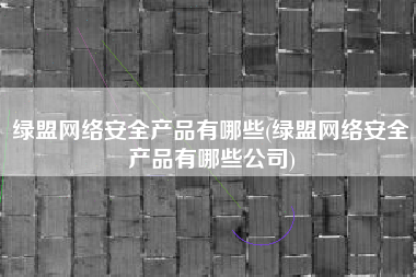 绿盟网络安全产品有哪些(绿盟网络安全产品有哪些公司)
