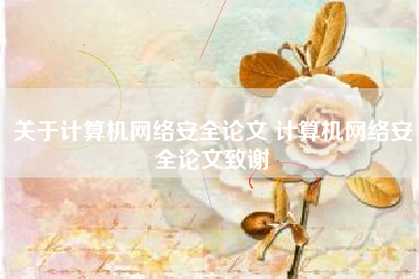 关于计算机网络安全论文 计算机网络安全论文致谢