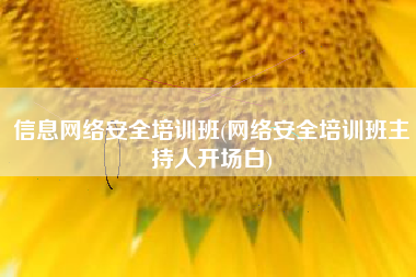 信息网络安全培训班(网络安全培训班主持人开场白)