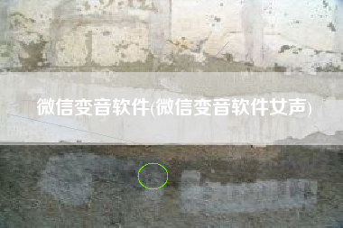 微信变音软件(微信变音软件女声)