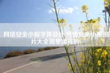 网络安全小报字体设计(网络安全小报图片大全简单漂亮的)