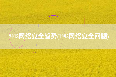 2015网络安全趋势(1995网络安全问题)