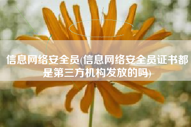 信息网络安全员(信息网络安全员证书都是第三方机构发放的吗)