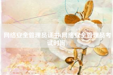 网络安全管理员证书(网络安全管理员考试时间)