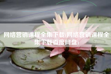 网络营销课程全集下载(网络营销课程全集下载百度网盘)