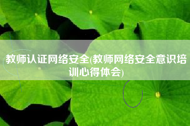 教师认证网络安全(教师网络安全意识培训心得体会)