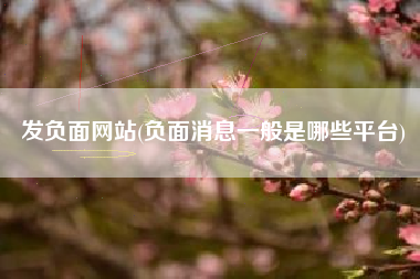 发负面网站(负面消息一般是哪些平台)