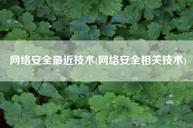 网络安全最近技术(网络安全相关技术)