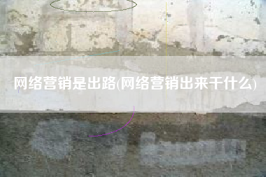 网络营销是出路(网络营销出来干什么)
