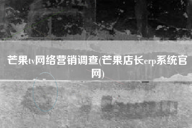 芒果tv网络营销调查(芒果店长erp系统官网)