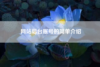 网站后台账号的简单介绍