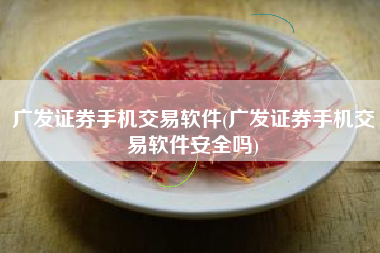 广发证券手机交易软件(广发证券手机交易软件安全吗)