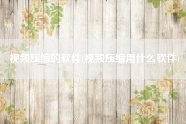 视频压缩的软件(视频压缩用什么软件)